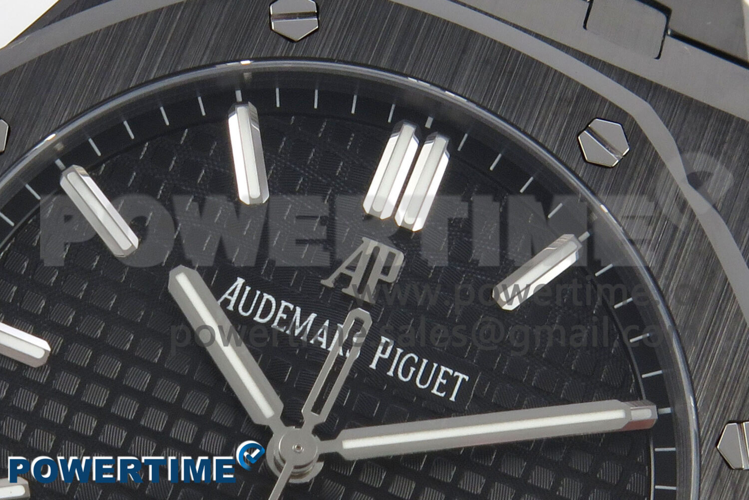 Royal Oak 41mm 15500 APSF 1:1 Best Edition Black Dial on Black Ceramic Bracelet SA4302 Super Clone - Image 4