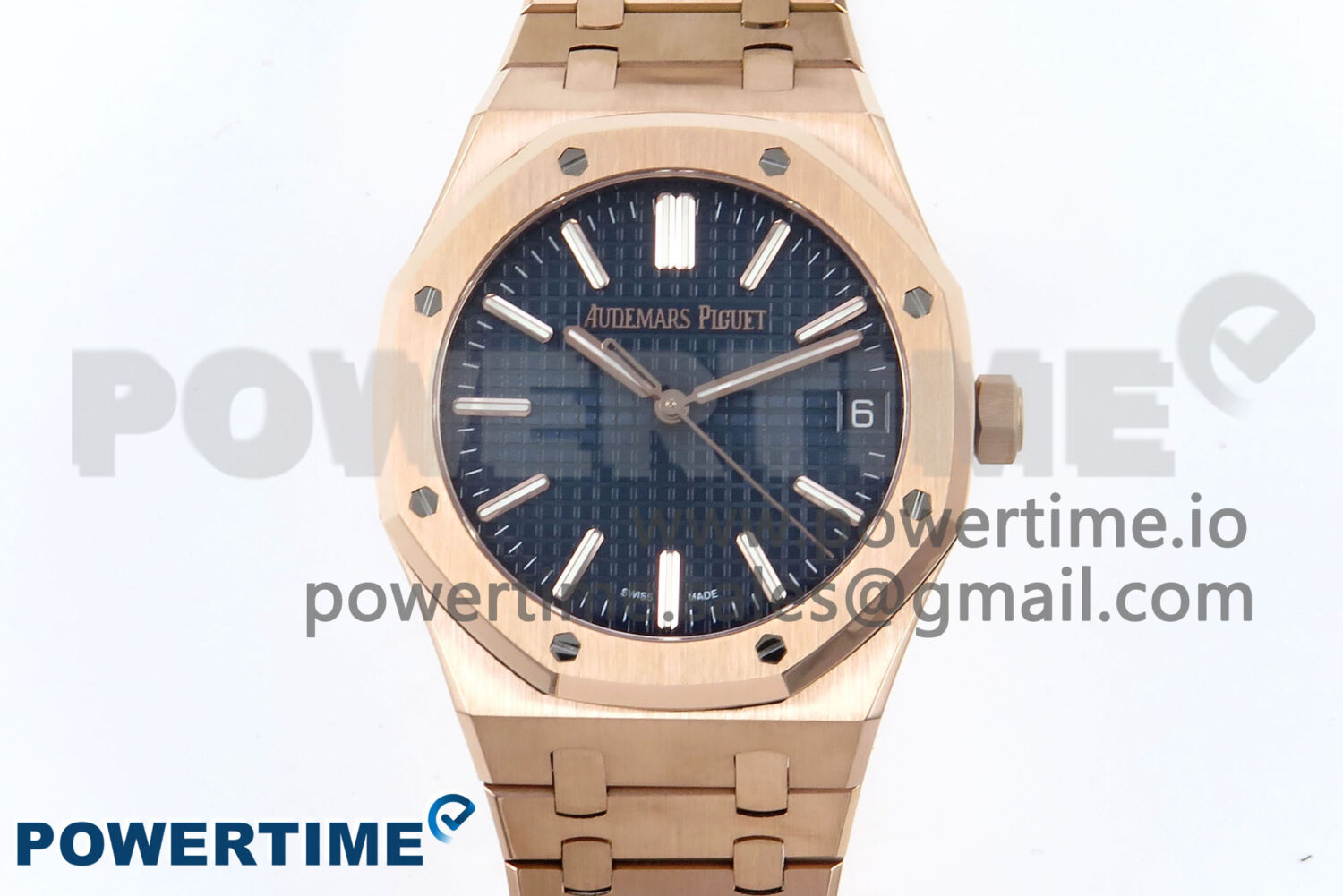 Royal Oak 15510 RG APSF 1:1 Best Edition Blue Dial on RG Bracelet SA4302 Super Clone V2 (SW Dial) - Image 1