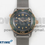 Seamaster 300M Diver Titanium/Bronze Gold VSF 1:1 Best Edition Green Dial on Titanium Mesh Bracelet A8806