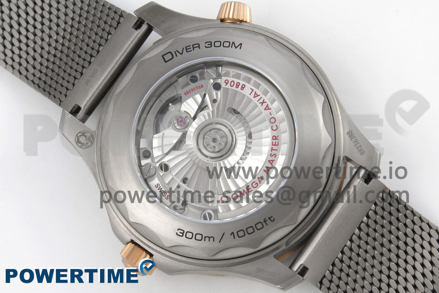 Seamaster 300M Diver Titanium/Bronze Gold VSF 1:1 Best Edition Green Dial on Titanium Mesh Bracelet A8806 - Image 8