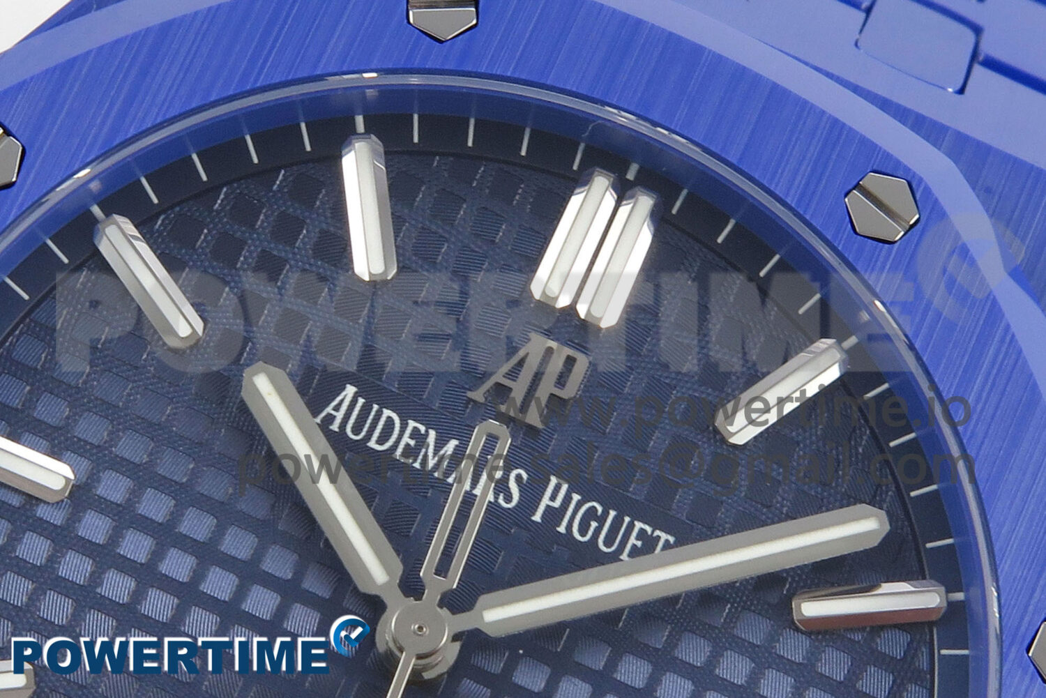 Royal Oak 41mm 15500 APSF 1:1 Best Edition Blue Dial on Blue Ceramic Bracelet SA4302 Super Clone - Image 4