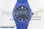 Royal Oak 41mm 15500 APSF 1:1 Best Edition Blue Dial on Blue Ceramic Bracelet SA4302 Super Clone