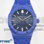Royal Oak 41mm 15500 APSF 1:1 Best Edition Blue Dial on Blue Ceramic Bracelet SA4302 Super Clone