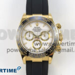 Daytona 126518 Clean YG 1:1 Best Edition White Dial on Oysterflex Rubber Strap DD4131