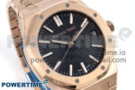 Royal Oak 15510 RG APSF 1:1 Best Edition Black Dial on RG Bracelet SA4302 Super Clone V2 (SW Dial) - Image 2