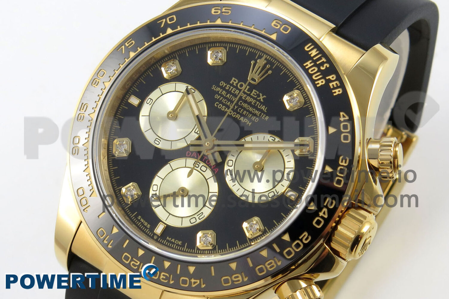 Daytona 126518 YG Clean 1:1 Best Edition 904L Black/YG Diamond Dial on Oysterflex Rubber Strap DD4131 - Image 3