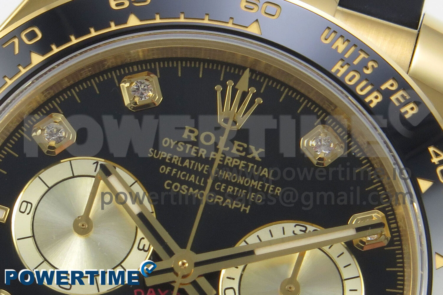 Daytona 126518 YG Clean 1:1 Best Edition 904L Black/YG Diamond Dial on Oysterflex Rubber Strap DD4131 - Image 4