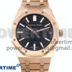 Royal Oak 15510 RG APSF 1:1 Best Edition Black Dial on RG Bracelet SA4302 Super Clone V2 (SW Dial)