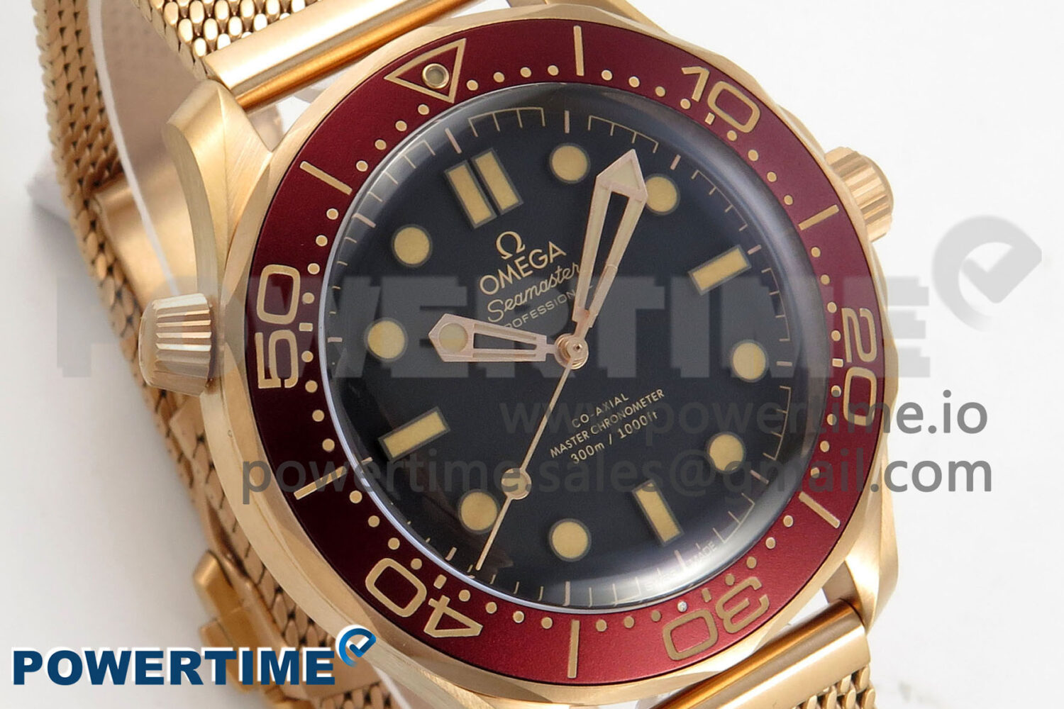 Seamaster 300M Diver Rose Gold VSF 1:1 Best Edition Black Dial on Mesh Bracelet A8806 - Image 2