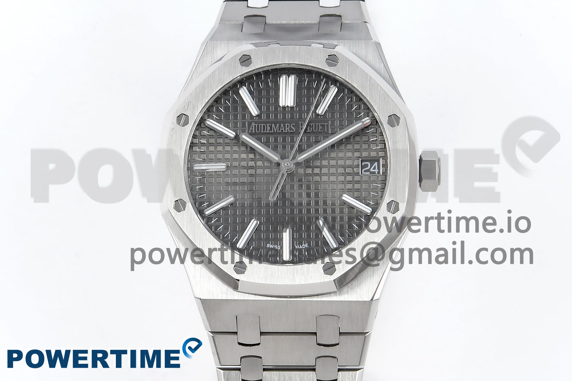 IMG_0059 Royal Oak 15510 SS APSF 1:1 Best Edition Gray Dial on SS Bracelet SA4302 Super Clone V2 (SW Dial) - Image 1
