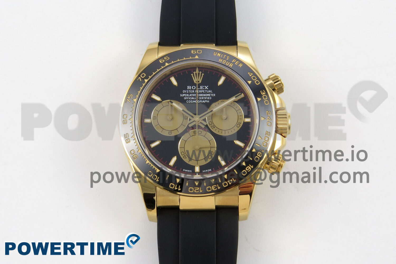 Daytona 126518 Clean YG 1:1 Best Edition Black/YG Dial on Oysterflex Rubber Strap DD4131 - Image 1