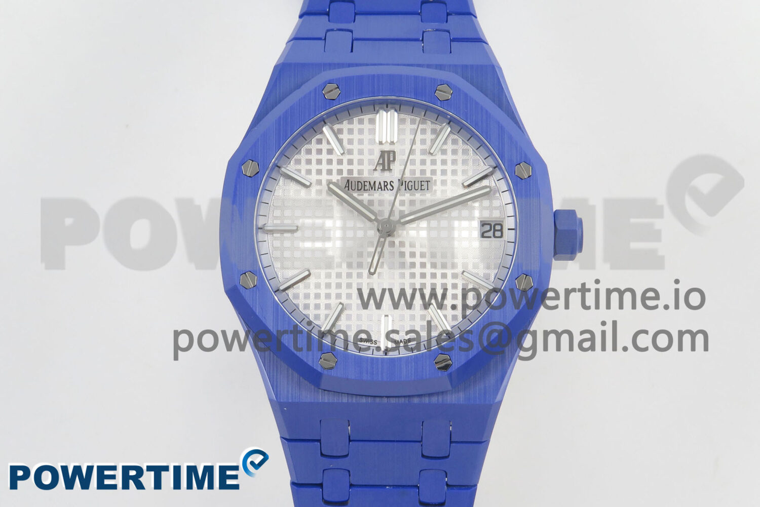Royal Oak 41mm 15500 APSF 1:1 Best Edition White Dial on Blue Ceramic Bracelet SA4302 Super Clone - Image 1