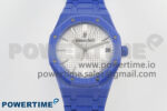 Royal Oak 41mm 15500 APSF 1:1 Best Edition White Dial on Blue Ceramic Bracelet SA4302 Super Clone