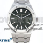Royal Oak 15510 SS APSF 1:1 Best Edition Green Dial on SS Bracelet SA4302 Super Clone V2 (SW Dial)
