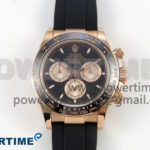 Daytona 126515 RG Clean 1:1 Best Edition Black Ceramic Bezel Black Stick Dial on Oysterflex Rubber Strap DD4131Size