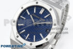 Royal Oak 15510 SS APSF 1:1 Best Edition Blue Dial on SS Bracelet SA4302 Super Clone V2 (SW Dial) - Image 3