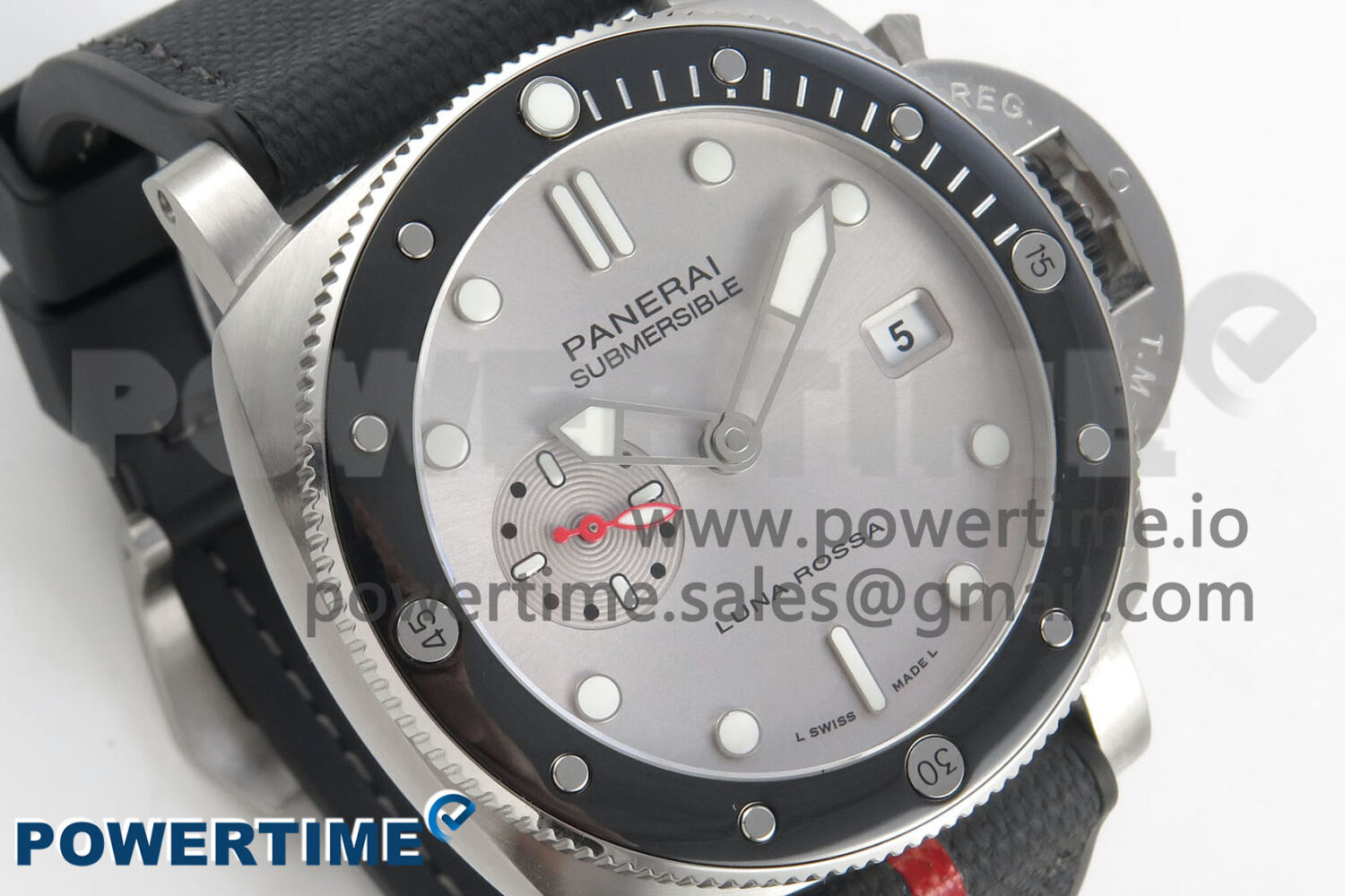 PAM1681 44mm Luna Rossa Submersible VSF 1:1 Best Edition On Gray Fabric Strap P900 - Image 2