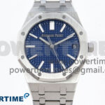Royal Oak 15510 SS APSF 1:1 Best Edition Blue Dial on SS Bracelet SA4302 Super Clone V2 (SW Dial)
