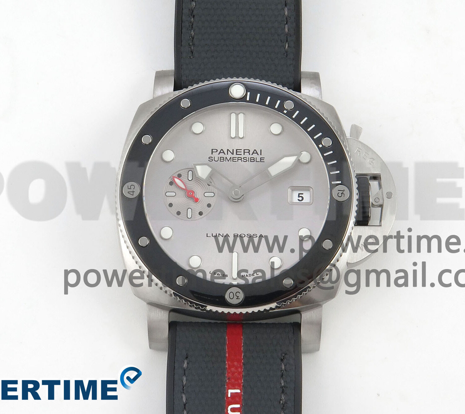 PAM1681 44mm Luna Rossa Submersible VSF 1:1 Best Edition On Gray Fabric Strap P900