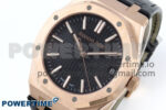 Royal Oak 15510 RG APSF 1:1 Best Edition Black Dial on Black Leather Strap SA4302 Super Clone V2 (SW Dial) - Image 3