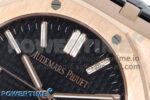 Royal Oak 15510 RG APSF 1:1 Best Edition Black Dial on Black Leather Strap SA4302 Super Clone V2 (SW Dial) - Image 4