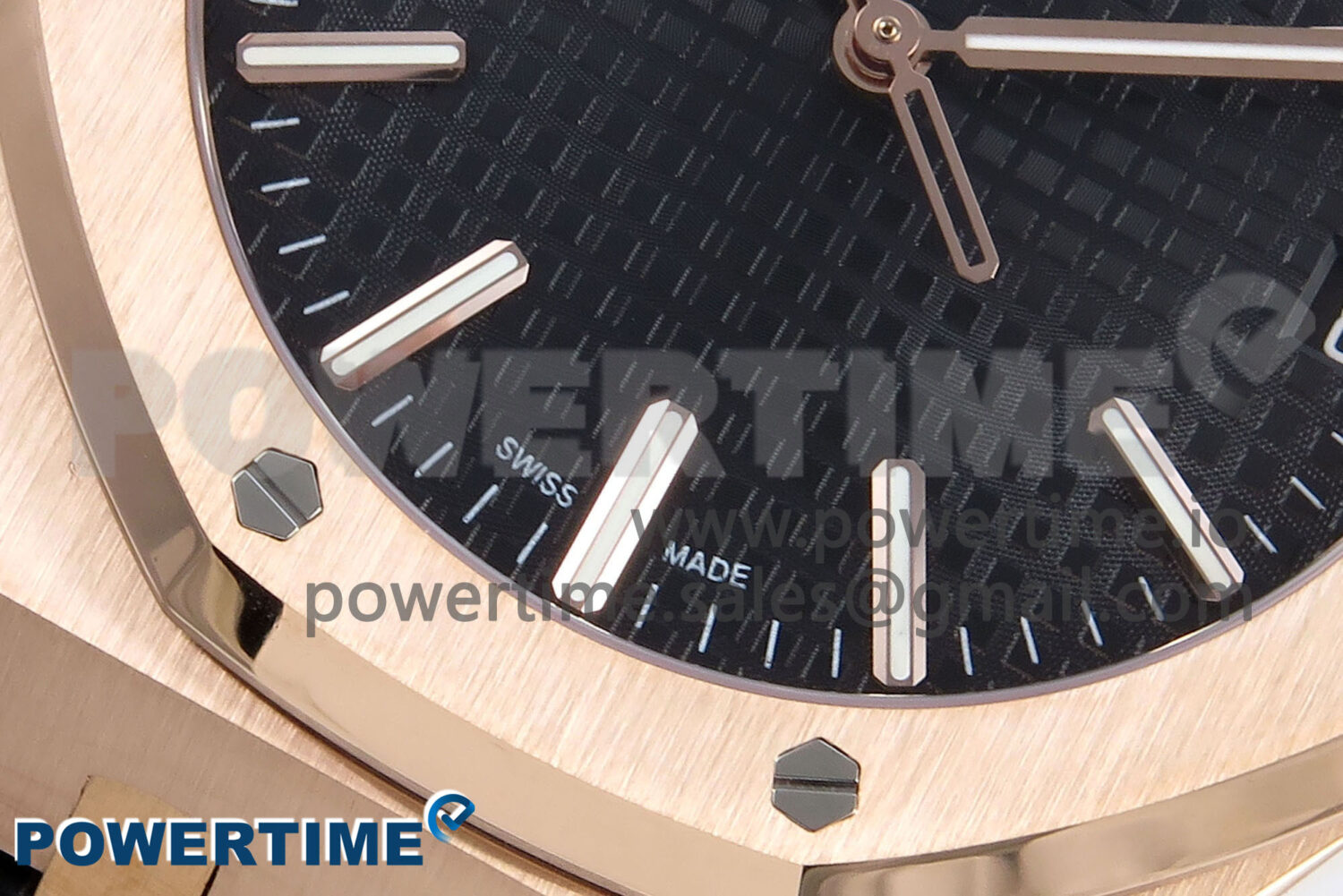 Royal Oak 15510 RG APSF 1:1 Best Edition Black Dial on Black Leather Strap SA4302 Super Clone V2 (SW Dial) - Image 5