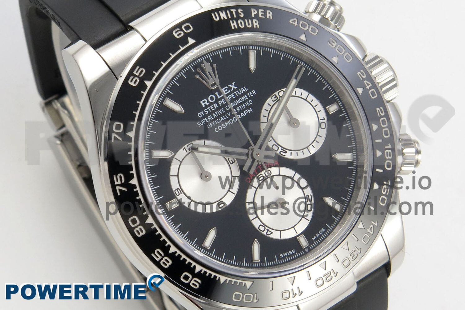 Daytona 126519 SS Clean 1:1 Best Edition Black Ceramic Bezel Black Stick Dial on Oysterflex Rubber Strap DD4131 - Image 2