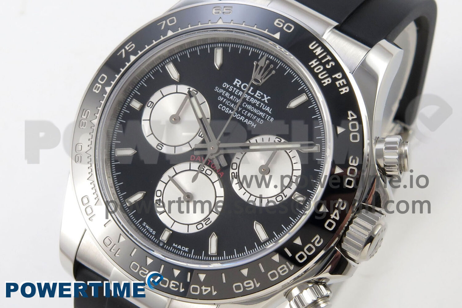 Daytona 126519 SS Clean 1:1 Best Edition Black Ceramic Bezel Black Stick Dial on Oysterflex Rubber Strap DD4131 - Image 3