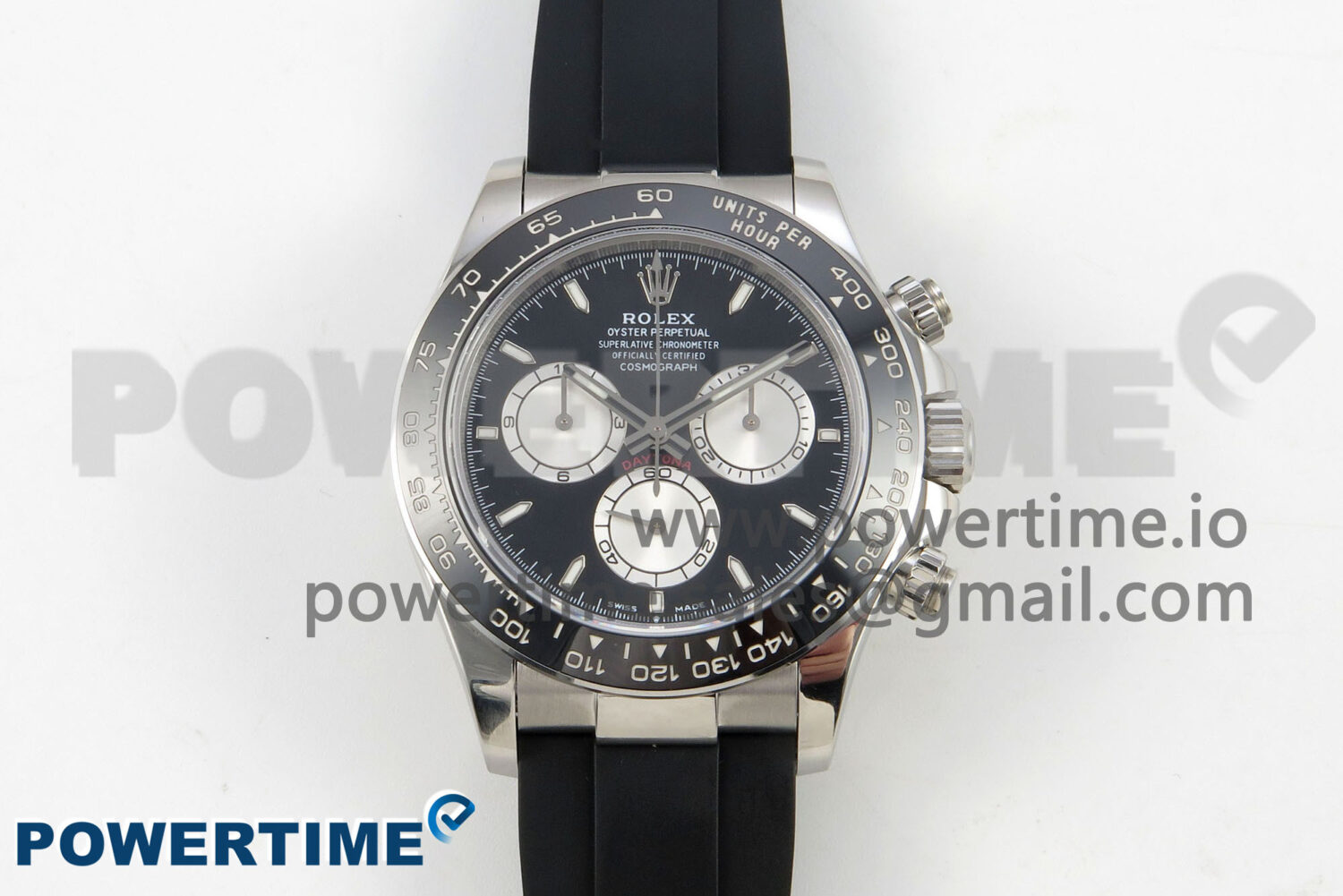 Daytona 126519 SS Clean 1:1 Best Edition Black Ceramic Bezel Black Stick Dial on Oysterflex Rubber Strap DD4131 - Image 1