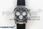 Daytona 126519 SS Clean 1:1 Best Edition Black Ceramic Bezel Black Stick Dial on Oysterflex Rubber Strap DD4131
