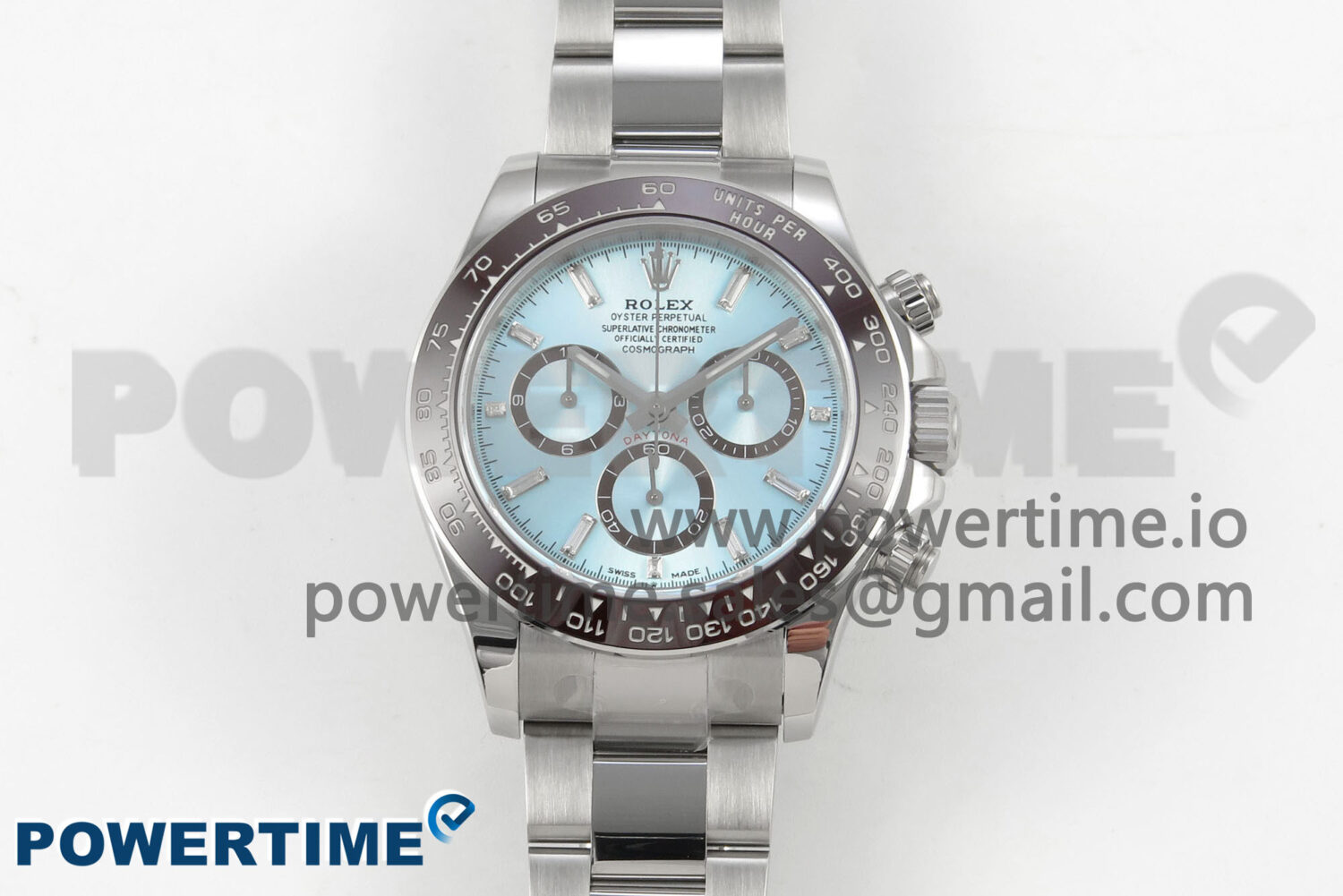 Daytona 126506 904L SS Clean 1:1 Best Edition Ice Blue Dial Diamonds Markers on 904L SS Bracelet Super Clone DD4131 - Image 1