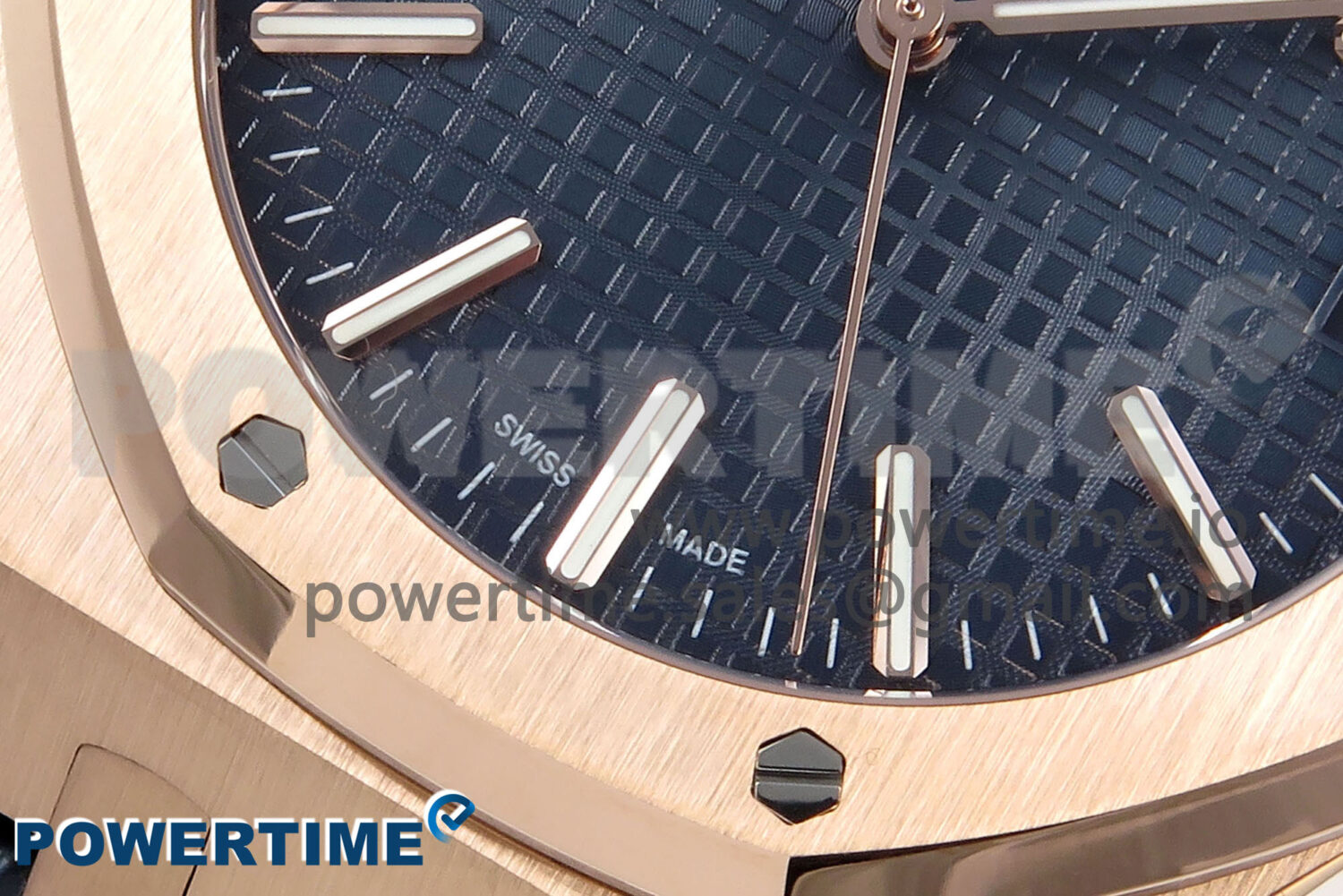 Royal Oak 15510 RG APSF 1:1 Best Edition Blue Dial on Blue Leather Strap SA4302 Super Clone V2 (SW Dial) - Image 5