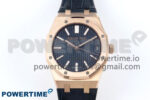 Royal Oak 15510 RG APSF 1:1 Best Edition Blue Dial on Blue Leather Strap SA4302 Super Clone V2 (SW Dial)