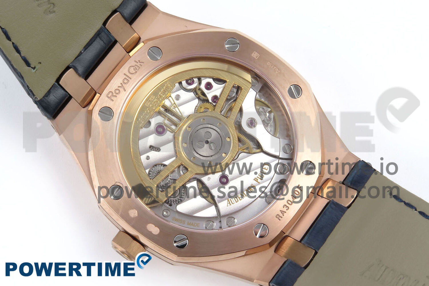 Royal Oak 15510 RG APSF 1:1 Best Edition Blue Dial on Blue Leather Strap SA4302 Super Clone V2 (SW Dial) - Image 8