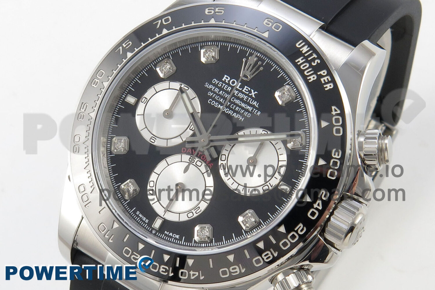 Daytona 126519LN SS Clean 1:1 Best Edition Black Diamonds Dial on Oysterflex Rubber Strap DD4131 - Image 3