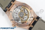 Royal Oak 15510 RG APSF 1:1 Best Edition Black Dial on Black Leather Strap SA4302 Super Clone V2 (SW Dial) - Image 14