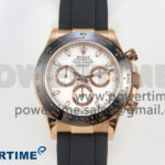 Daytona 116515 QF 1:1 Best Edition White/RG Dial on Oysterflex Strap SH4130 V11（Gain Weight）