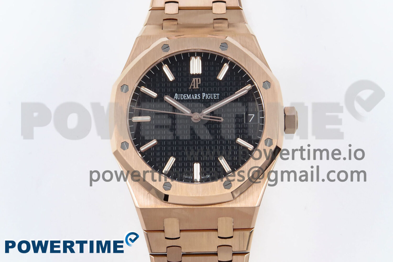 Royal Oak 15500 RG APSF 1:1 Best Edition Black Dial on RG Bracelet SA4302 Super Clone V2 (SW Dial) - Image 1