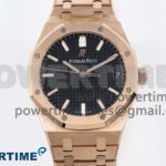 Royal Oak 15500 RG APSF 1:1 Best Edition Black Dial on RG Bracelet SA4302 Super Clone V2 (SW Dial)