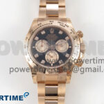 Daytona 126505 1:1 Best Edition Clean RG/Black Diamonds Dial on RG Bracelet Super Clone DD4131