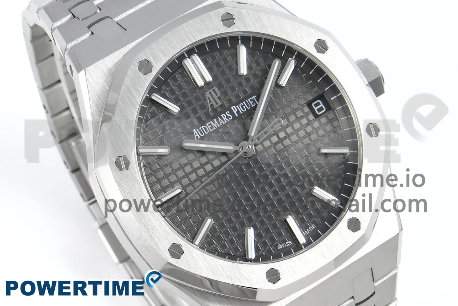 Royal Oak 15500 SS APSF 1:1 Best Edition Gray Dial on SS Bracelet SA4302 Super Clone V2 (SW Dial) - Image 2