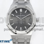 Royal Oak 15500 SS APSF 1:1 Best Edition Gray Dial on SS Bracelet SA4302 Super Clone V2 (SW Dial)