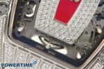 RM07 Ladies SS Diamonds Bezel ZF 1:1 Best Edition Red Diamonds Skeleton Dial on White Rubber Strap CRMA2 Clone - Image 5