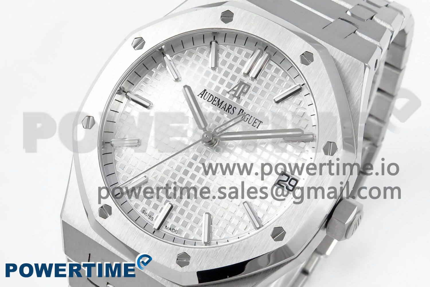 Royal Oak 15500 SS APSF 1:1 Best Edition Silver Dial on SS Bracelet SA4302 Super Clone V2 (SW Dial) - Image 3