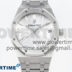 Royal Oak 15500 SS APSF 1:1 Best Edition Silver Dial on SS Bracelet SA4302 Super Clone V2 (SW Dial)