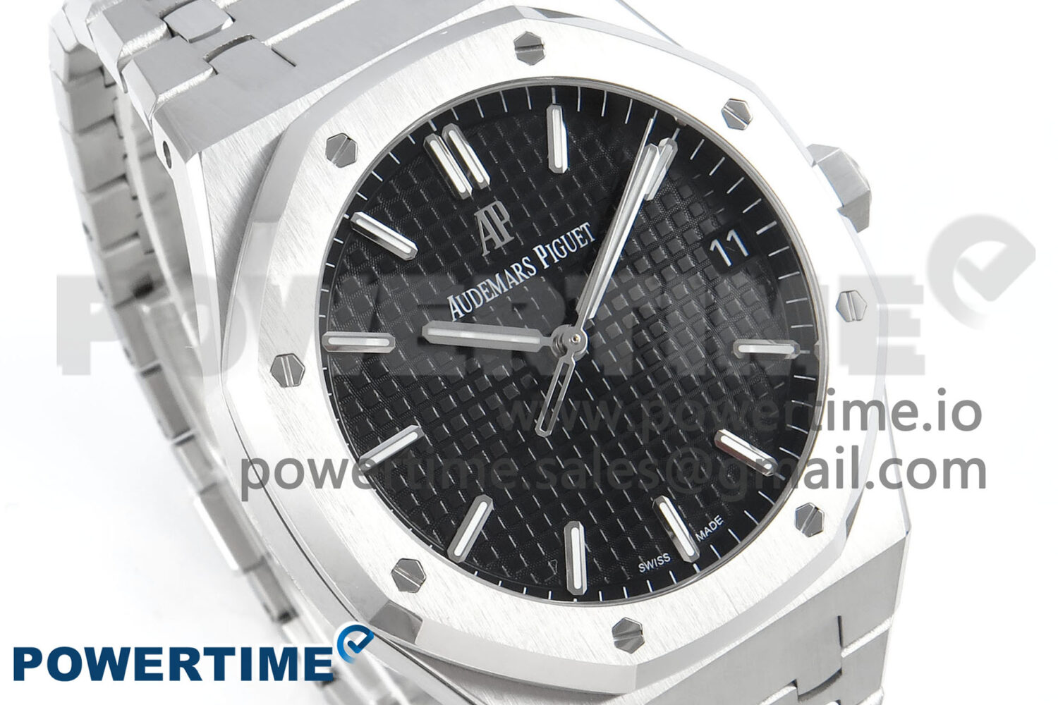 Royal Oak 15500 SS APSF 1:1 Best Edition Black Dial on SS Bracelet SA4302 Super Clone V2 (SW Dial) - Image 2