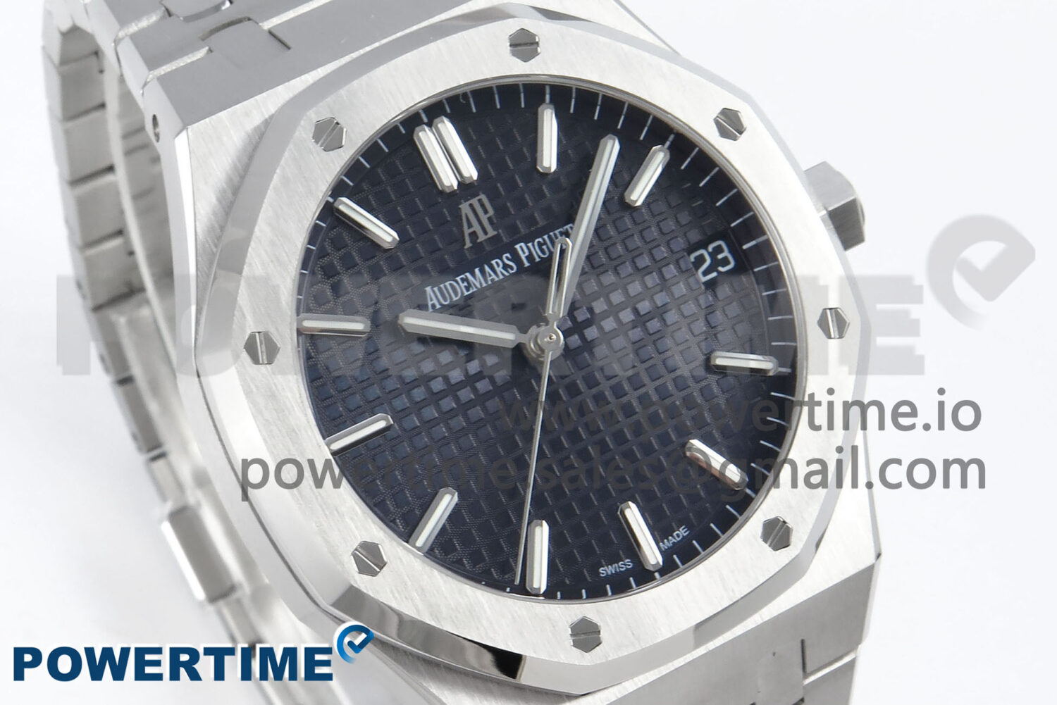 Royal Oak 15500 SS APSF 1:1 Best Edition Blue Dial on SS Bracelet SA4302 Super Clone V2 (SW Dial) - Image 2