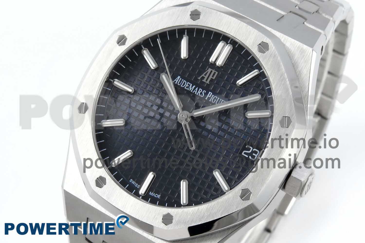 Royal Oak 15500 SS APSF 1:1 Best Edition Blue Dial on SS Bracelet SA4302 Super Clone V2 (SW Dial) - Image 3