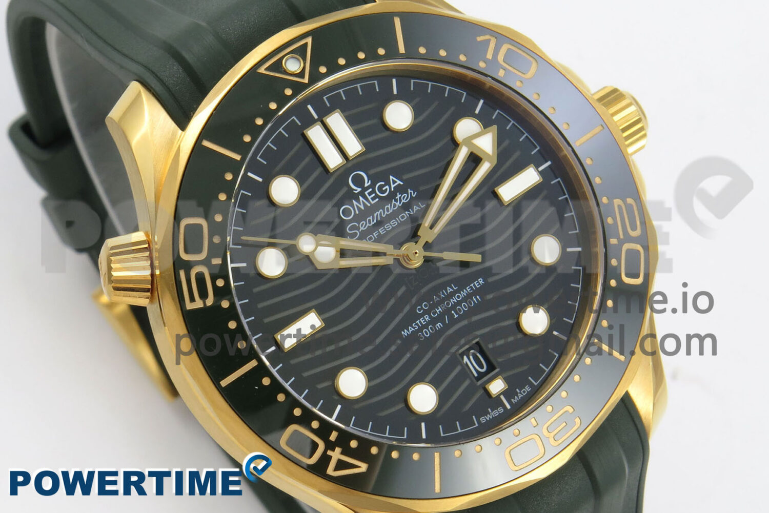 2018 Seamaster Diver 300M Green Ceramic Bezel YG VSF 1:1 Best Edition Green Dial On Green Rubber Strap A8801 - Image 2