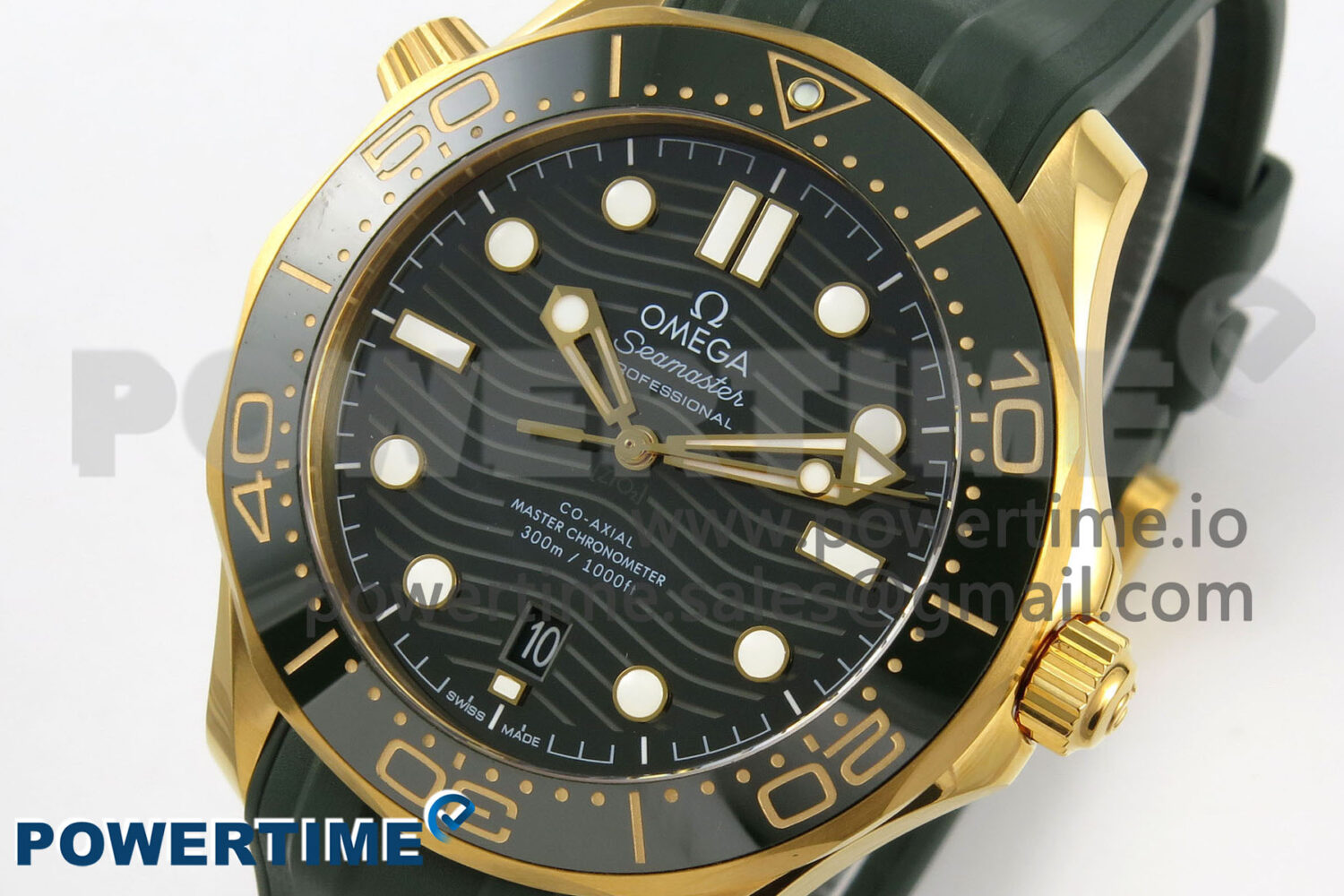 2018 Seamaster Diver 300M Green Ceramic Bezel YG VSF 1:1 Best Edition Green Dial On Green Rubber Strap A8801 - Image 3